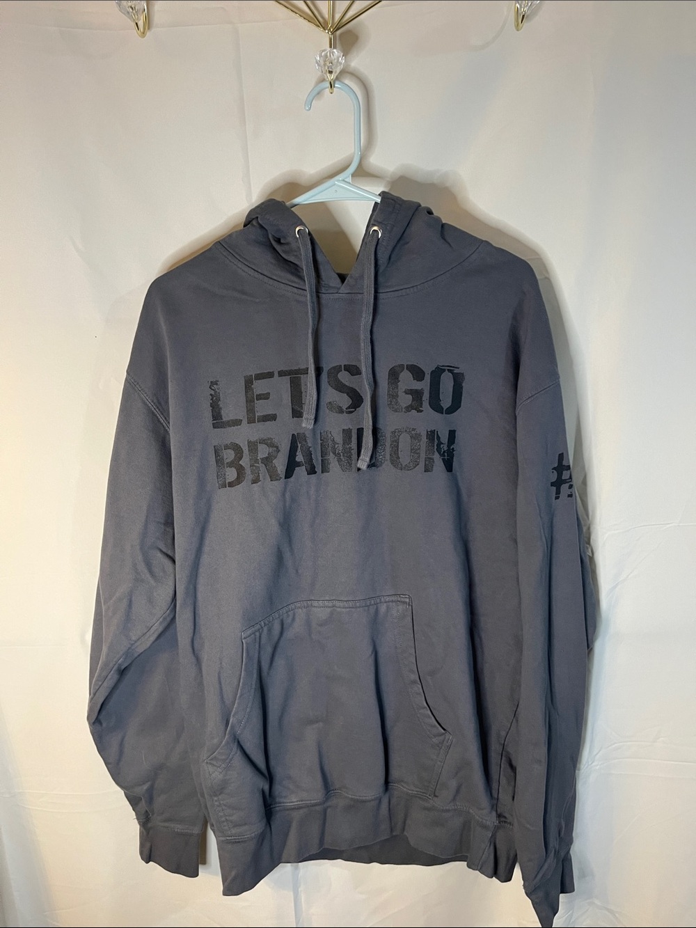 Charcoal 'Lets Go Brandon' Graphic Pullover Hoodie